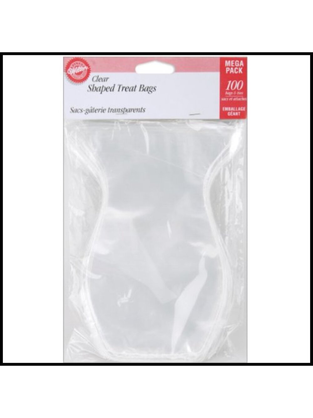Clear Shaped Treat Bags 100 Count Party Favor Goodie Bags